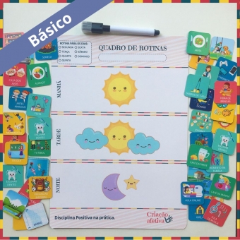 Quadro de Rotinas Básico - 30 cards de tarefas