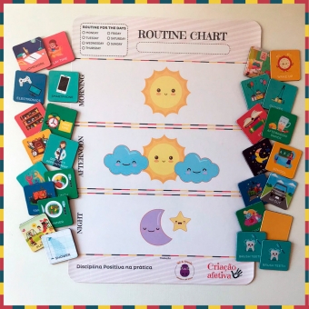 Routine Chart /Quadro de Rotinas Infantil inglês Completo