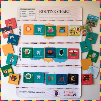 Routine Chart /Quadro de Rotinas Infantil inglês Básico