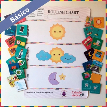 Routine Chart /Quadro de Rotinas Infantil inglês Básico