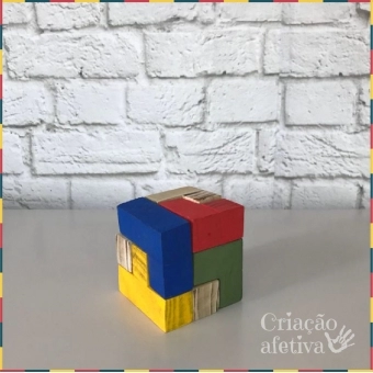 Desafio do cubo - Cubo mágico de madeira