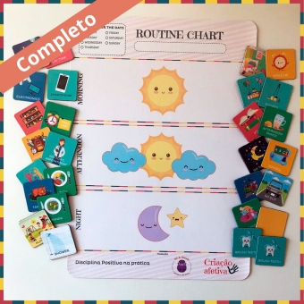 Routine Chart /Quadro de Rotinas Infantil inglês Completo